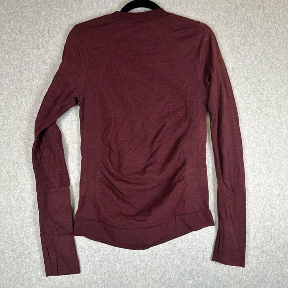 Athleta Womens Size Large Athletic Running Workout Pullover Top Shirt Burgundy - Picture 5 of 6